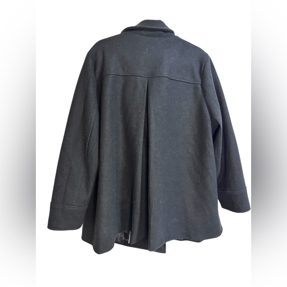 Ava & Viv Black Pea Coat with Notched Lapel - Picture 5 of 6